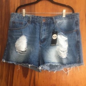 Distressed Denim Shorts